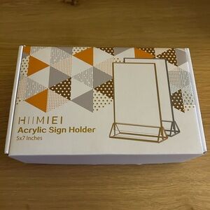 Gold Acrylic Display Stand, Sign Holders, 6 Count, Brand New